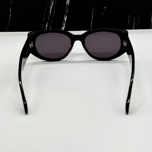 NEW AM0330S 002 ALEXANDER MCQUEEN BLACK OVAL WOMEN  display picture 2